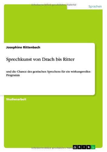 Sprechkunst von Drach bis Ritter: und die Chance des gestischen Sprechens für ein wirkungsvolles Programm