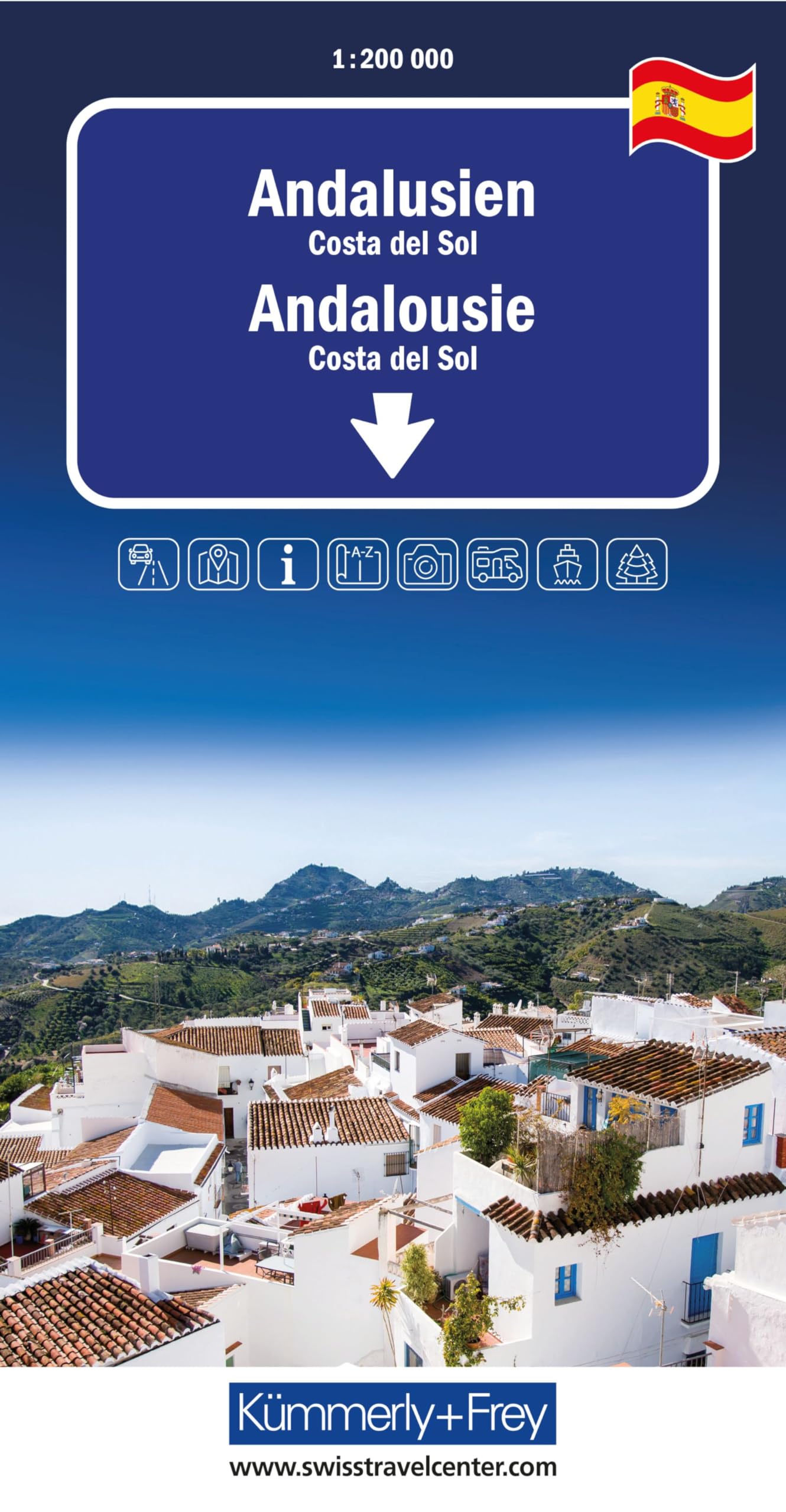 Kümmerly+Frey Regional-Strassenkarte Andalusien 1:200.000: Mit Costa del Sol. Inkl. Stadtpläne, Ortsverzeichnis und Reiseinformationen (Regional maps - Spain/Portugal)