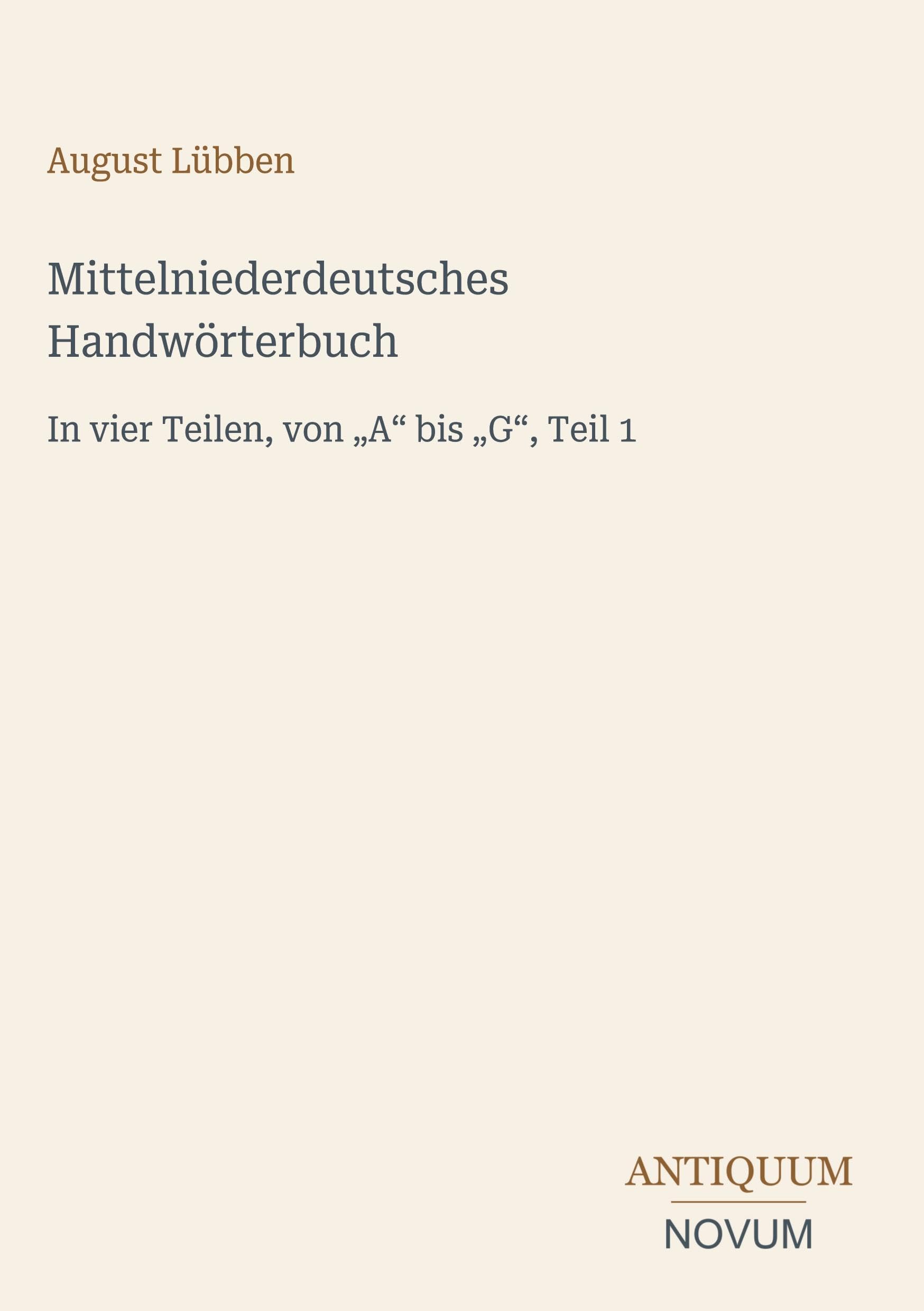 Mittelniederdeutsches Handwörterbuch