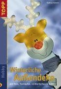 Winterliche Außendeko. Mit Holz, Tontöpfen, Lichterketten und mehr