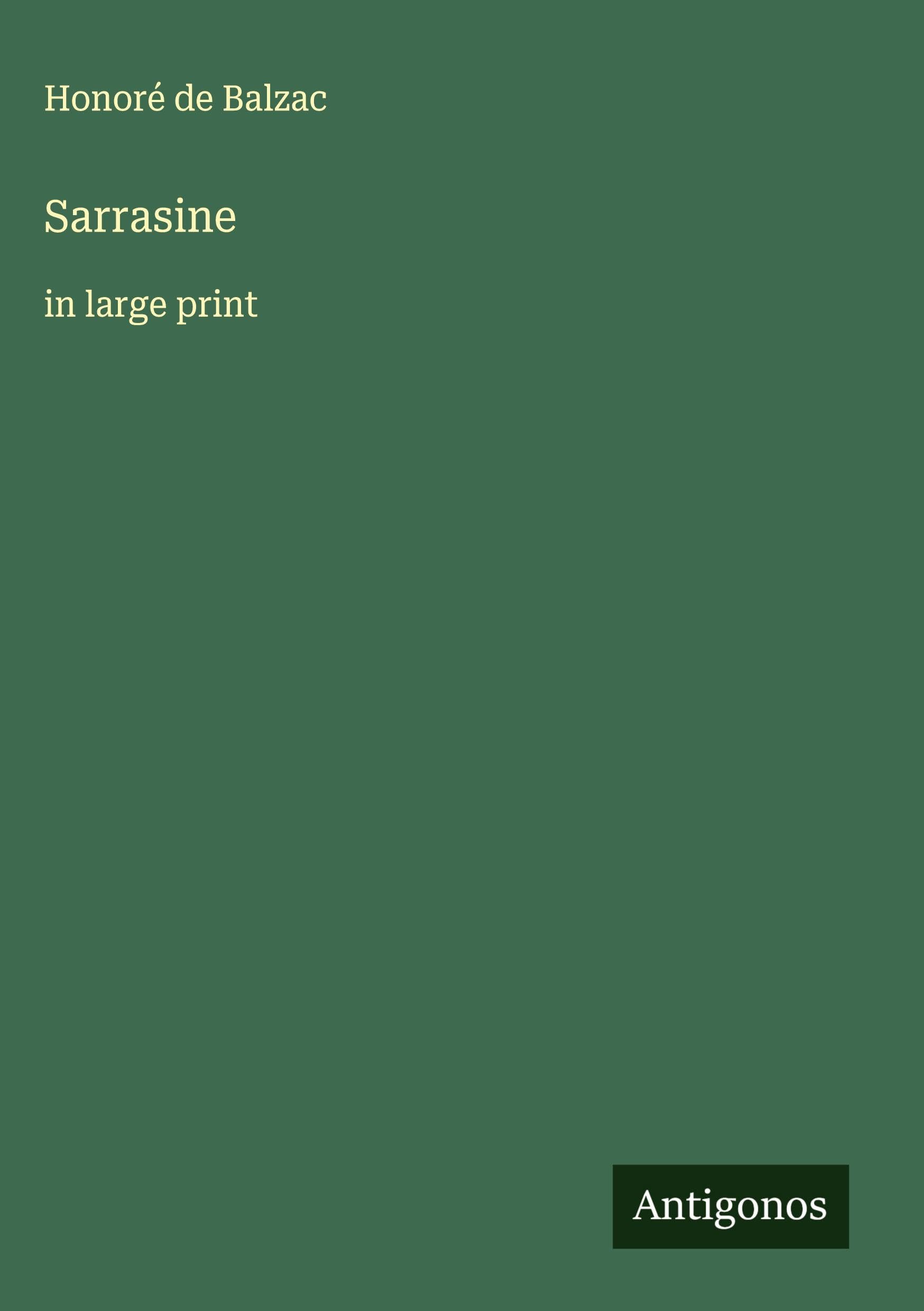 Sarrasine: in large print