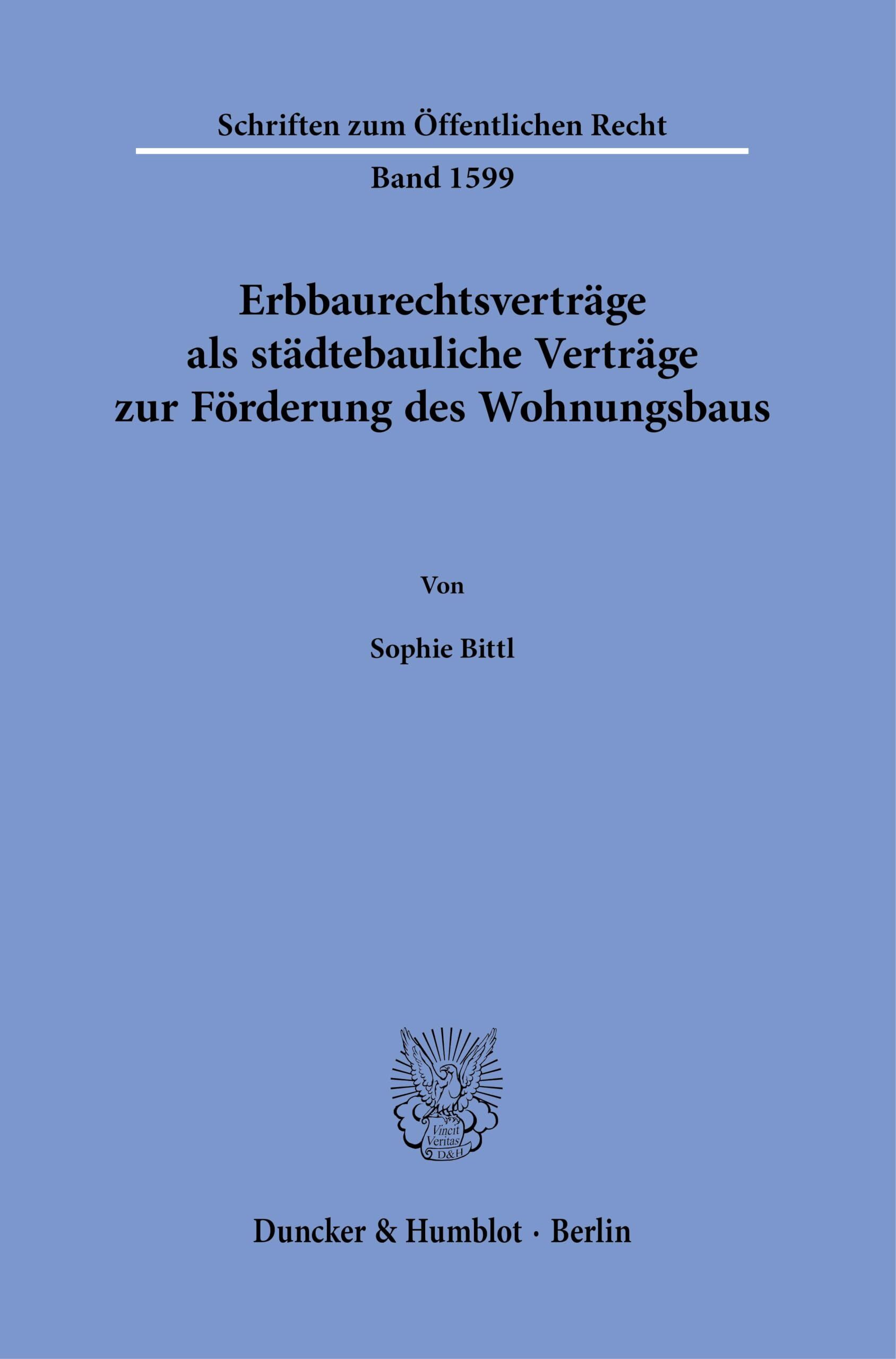 Erbbaurechtsverträge als städtebauliche Verträge zur Förderung des Wohnungsbaus